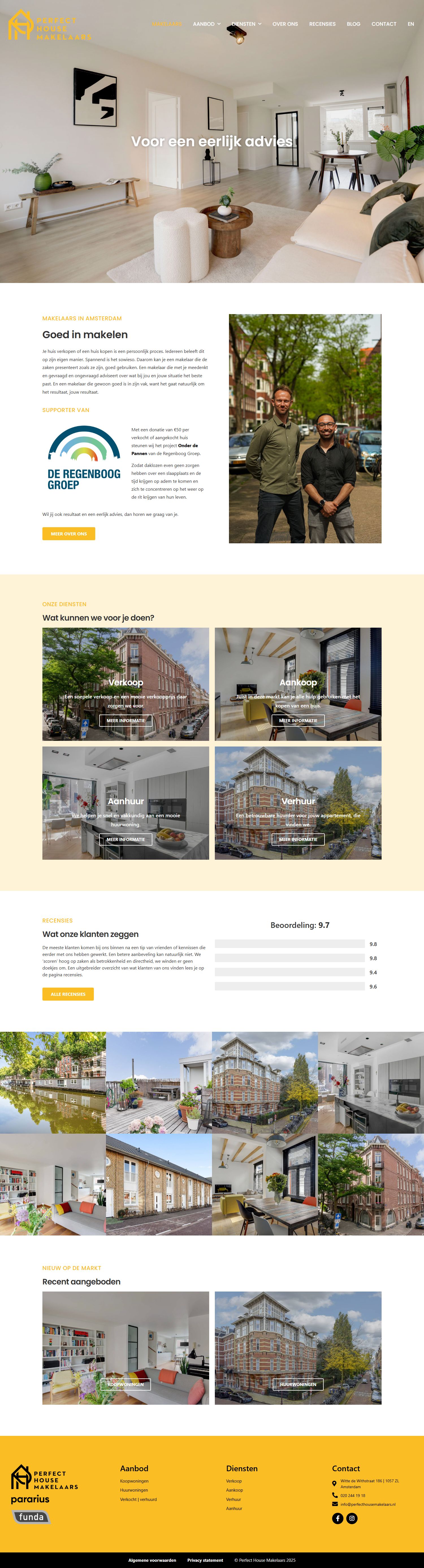 Screenshot of the website of www.perfecthousemakelaars.nl