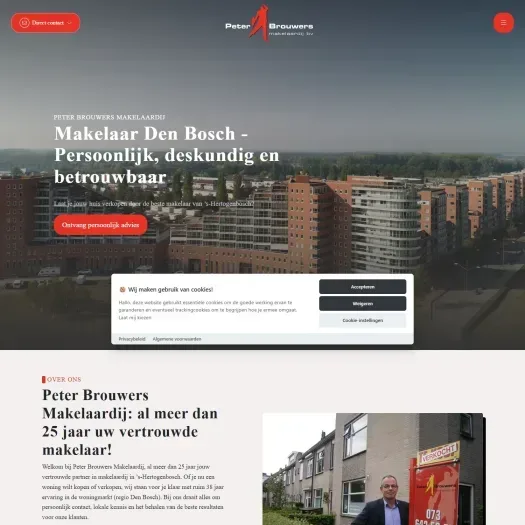 Capture d'écran du site web de www.peterbrouwersmakelaardij.nl