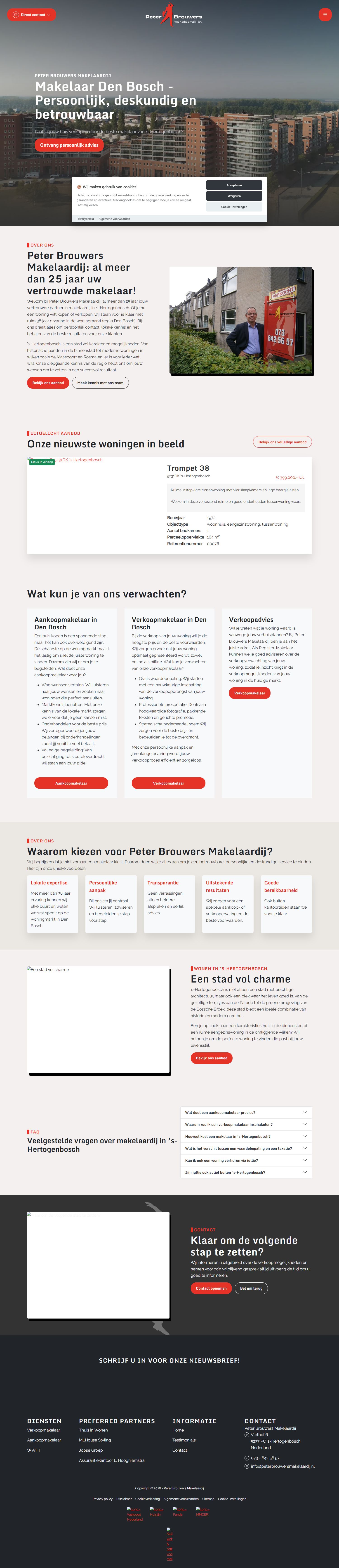 Screenshot der Website von www.peterbrouwersmakelaardij.nl