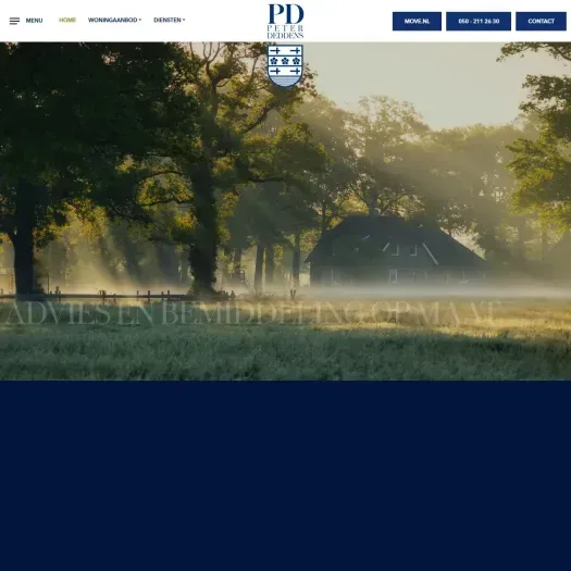 Screenshot of the website of www.peterdeddens.nl