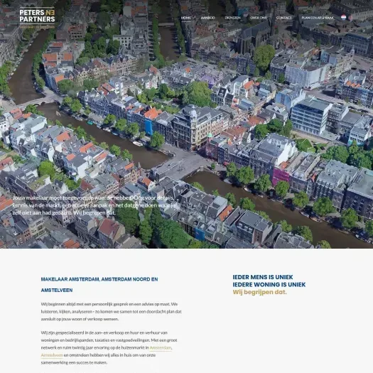 Screenshot van de website van www.petersenpartners.nl