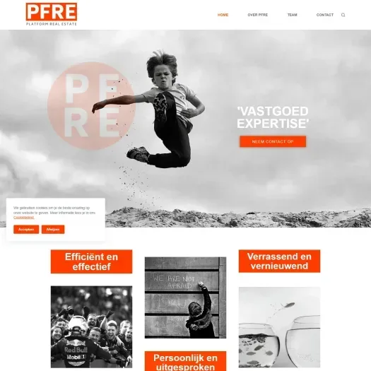 Screenshot of the website of www.pfre.nl