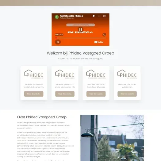 Screenshot van de website van www.phidec.nl