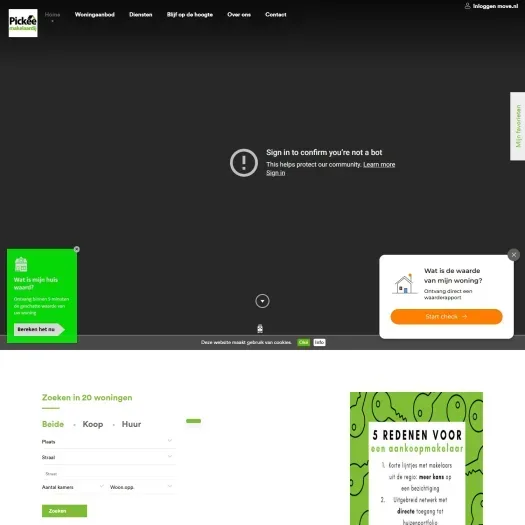 Screenshot van de website van www.pickee.nl
