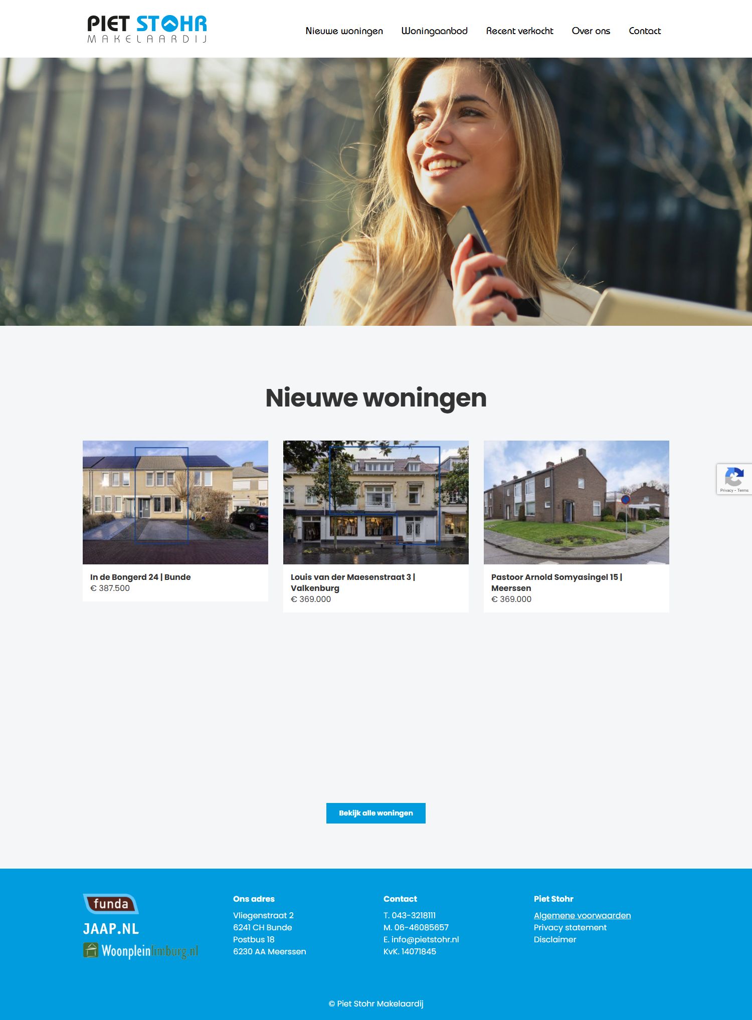 Screenshot van de website van www.pietstohr.nl