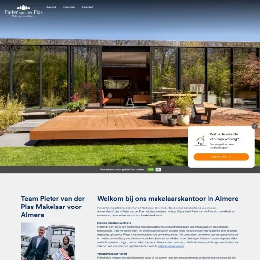 Screenshot van de website van www.pietervanderplas.nl