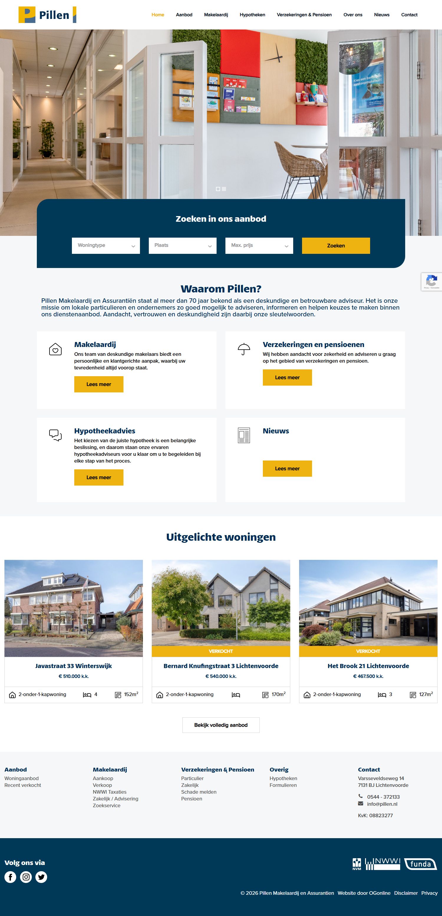 Screenshot der Website von www.pillen.nl