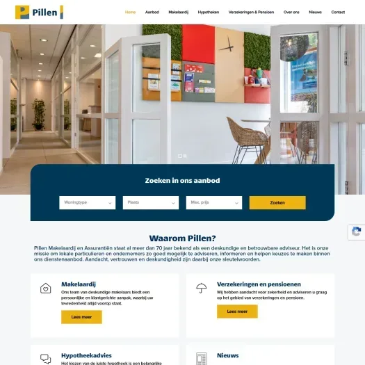 Screenshot van de website van www.pillen.nl