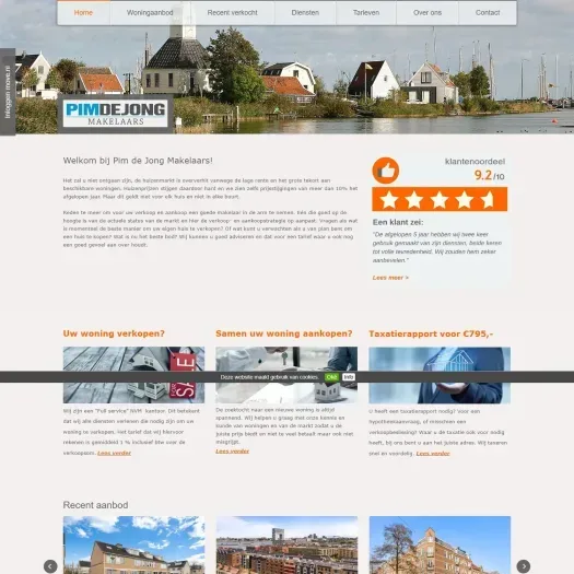 Screenshot der Website von www.pimdejongmakelaars.nl