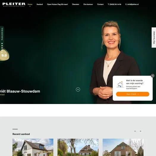 Capture d'écran du site web de www.pleiter.nl