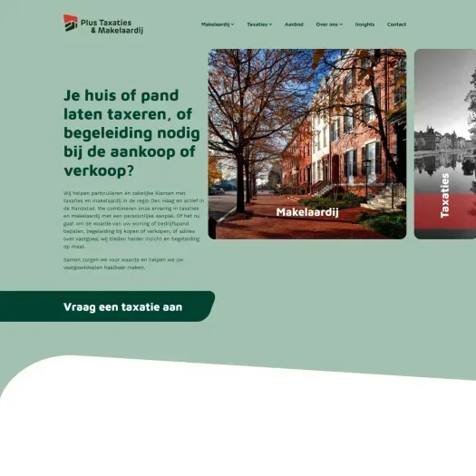 Screenshot van de website van plus-tm.nl