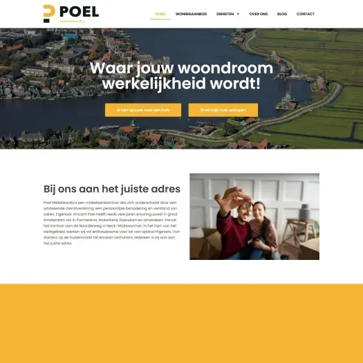 Screenshot der Website von www.poelmakelaardij.nl