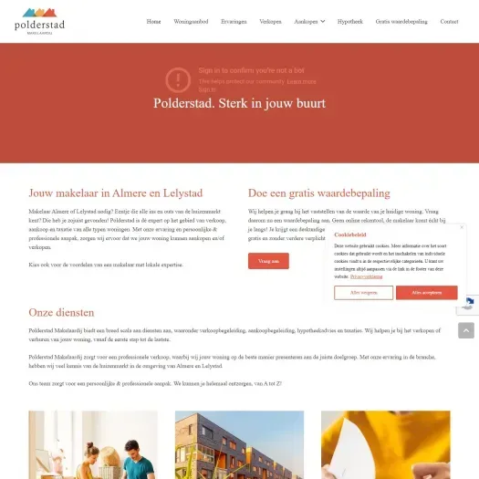 Screenshot of the website of www.polderstad.nl