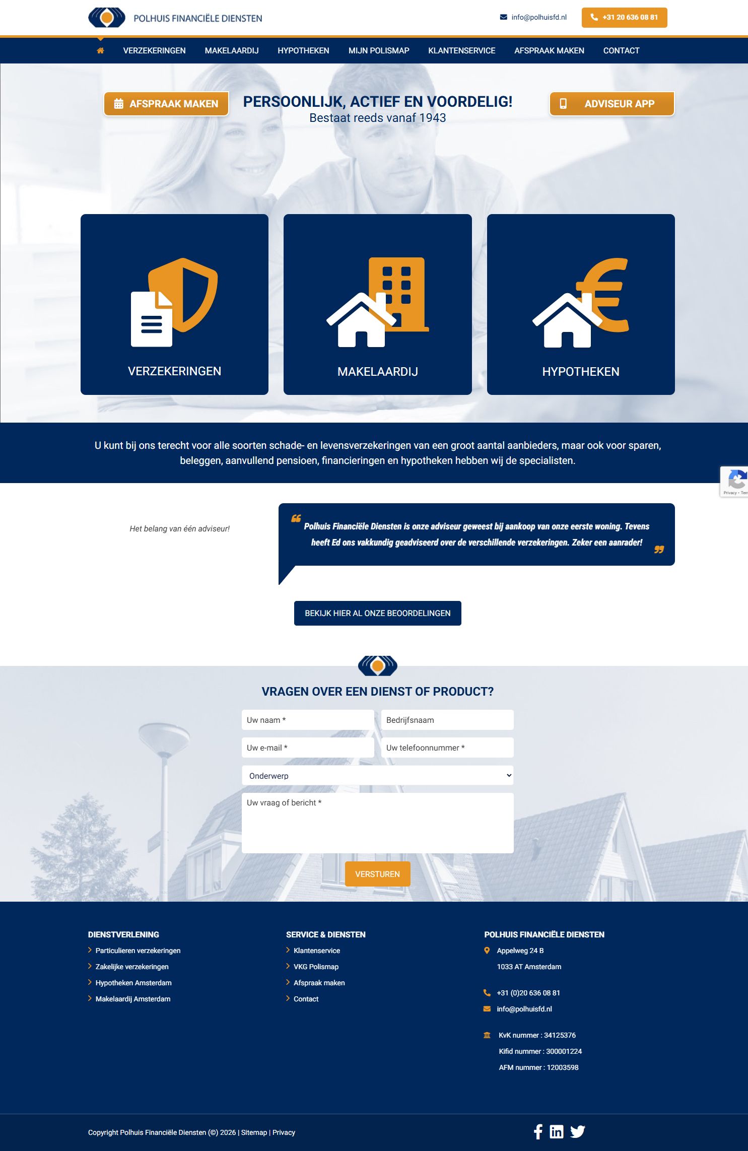 Screenshot of the website of www.polhuisfd.nl