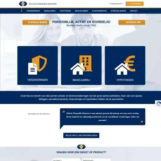 Screenshot of the website of www.polhuisfd.nl
