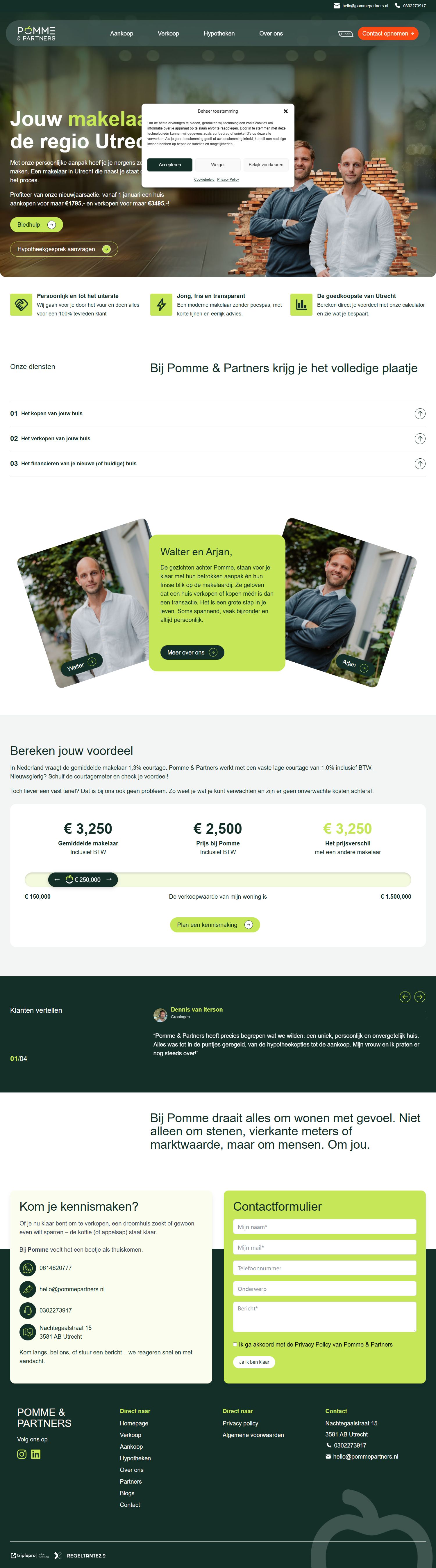 Capture d'écran du site web de www.pommepartners.nl