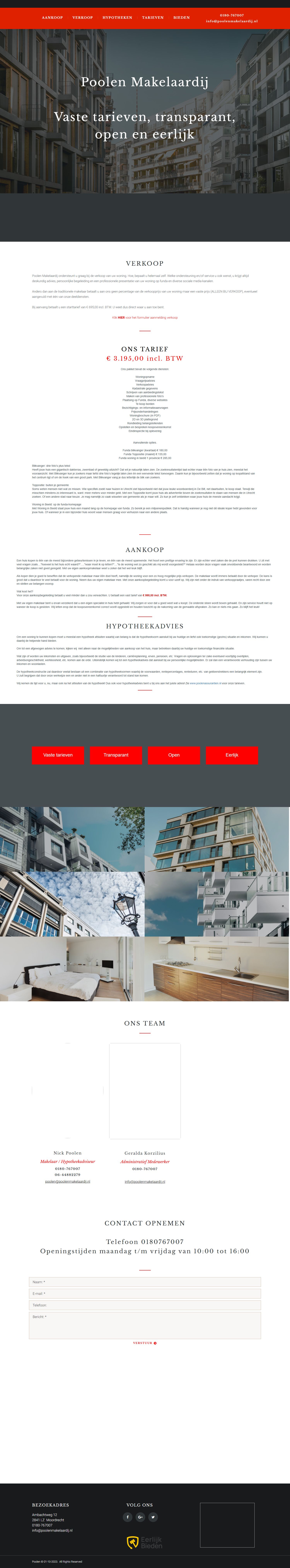 Screenshot of the website of www.poolenmakelaardij.nl