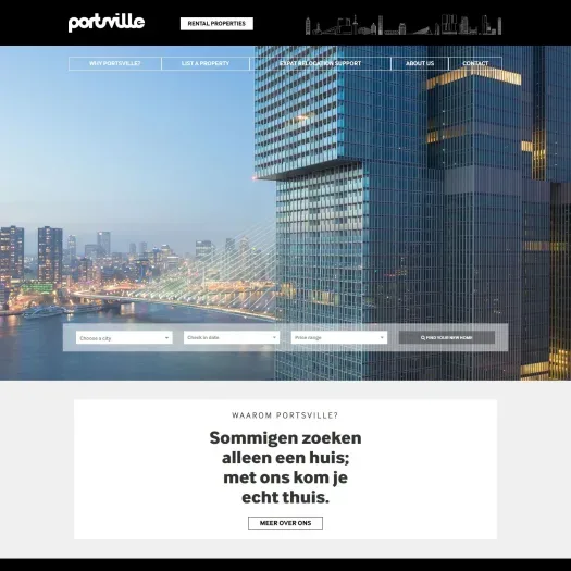 Screenshot van de website van www.portsville.com