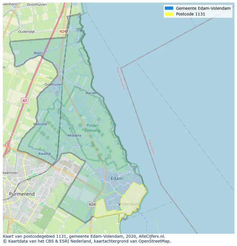 Postcode map for 1131