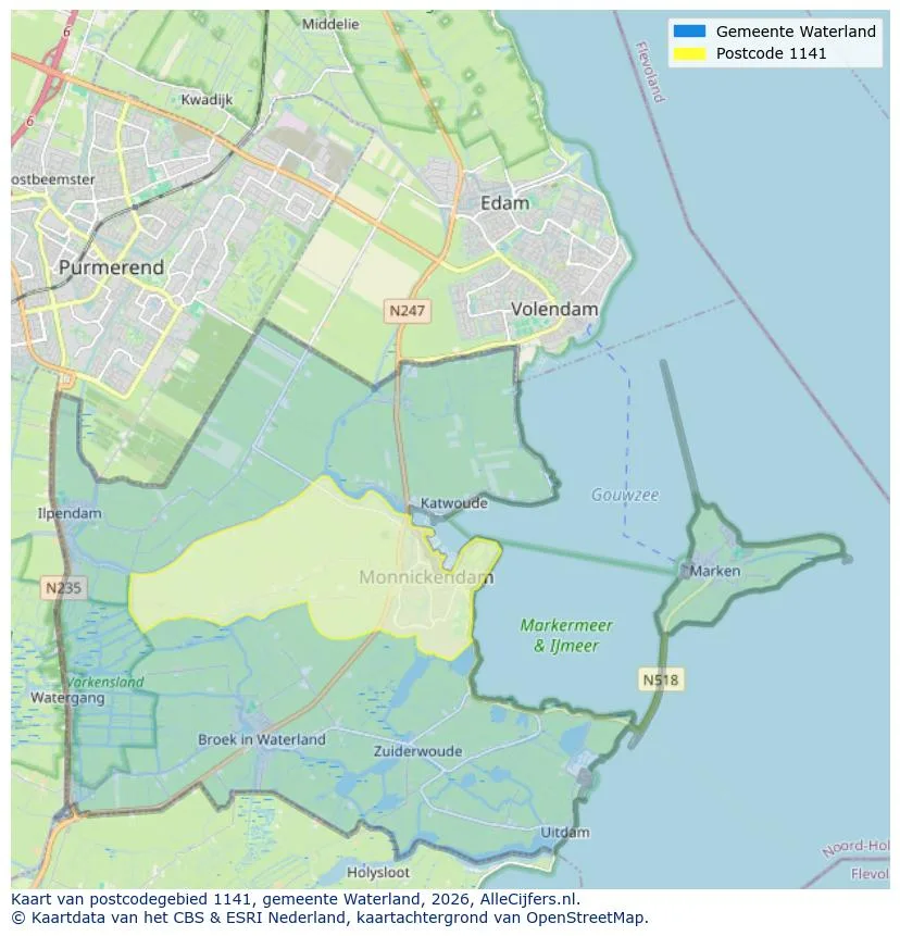 Mapa de códigos postales para 1141