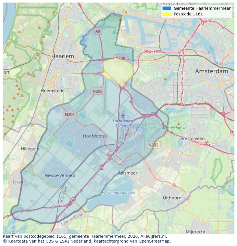 Mapa de códigos postales para 1161
