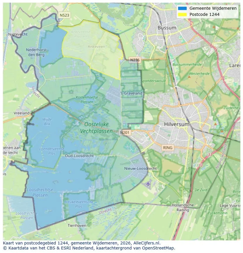 Postcode map for 1244