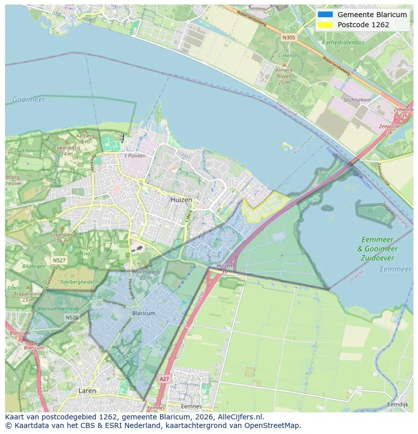 Postcode map for 1262