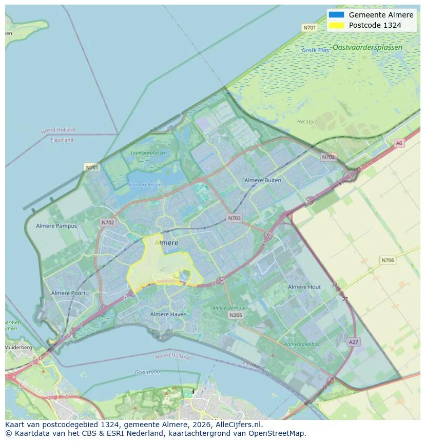 Postcode map for 1324
