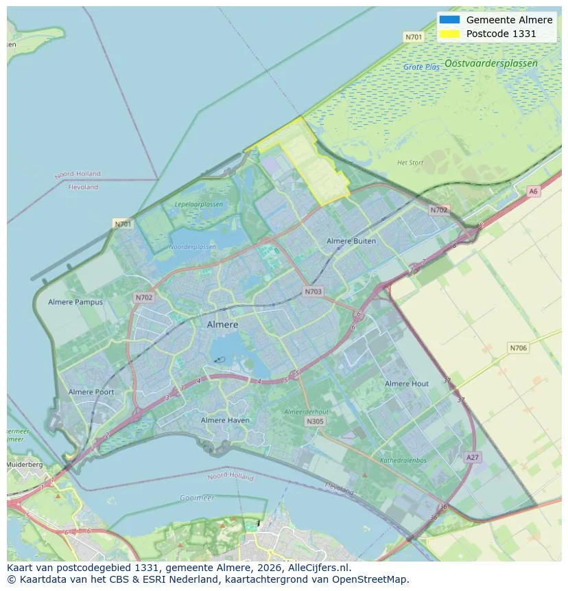 Postcode map for 1331