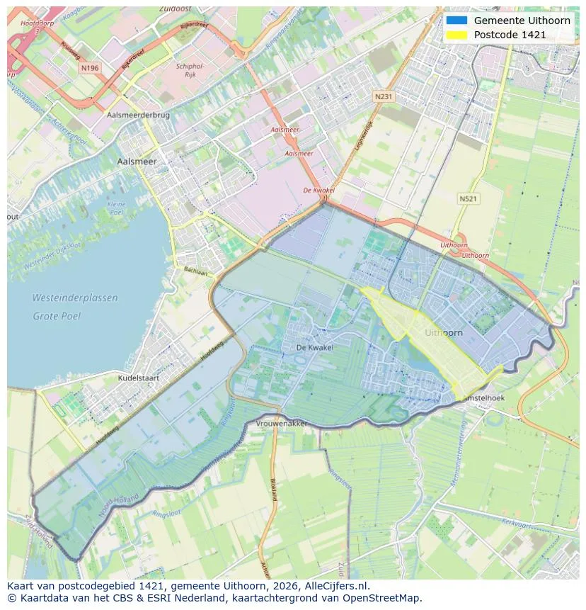 Mapa de códigos postales para 1421