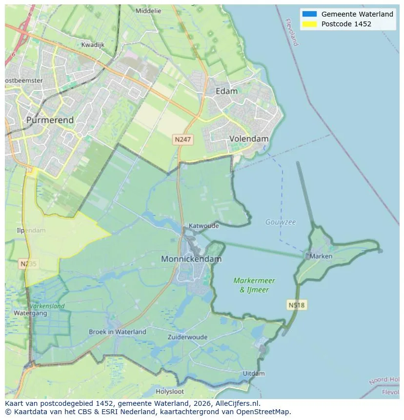 Postcode map for 1452
