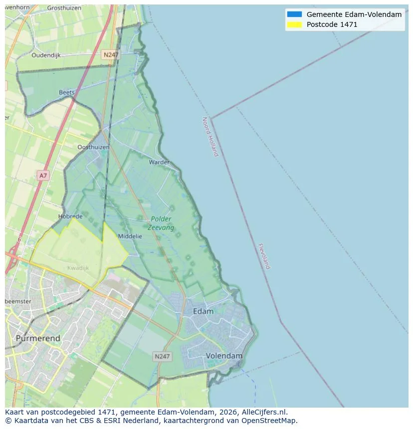 Postcodekaart voor 1471