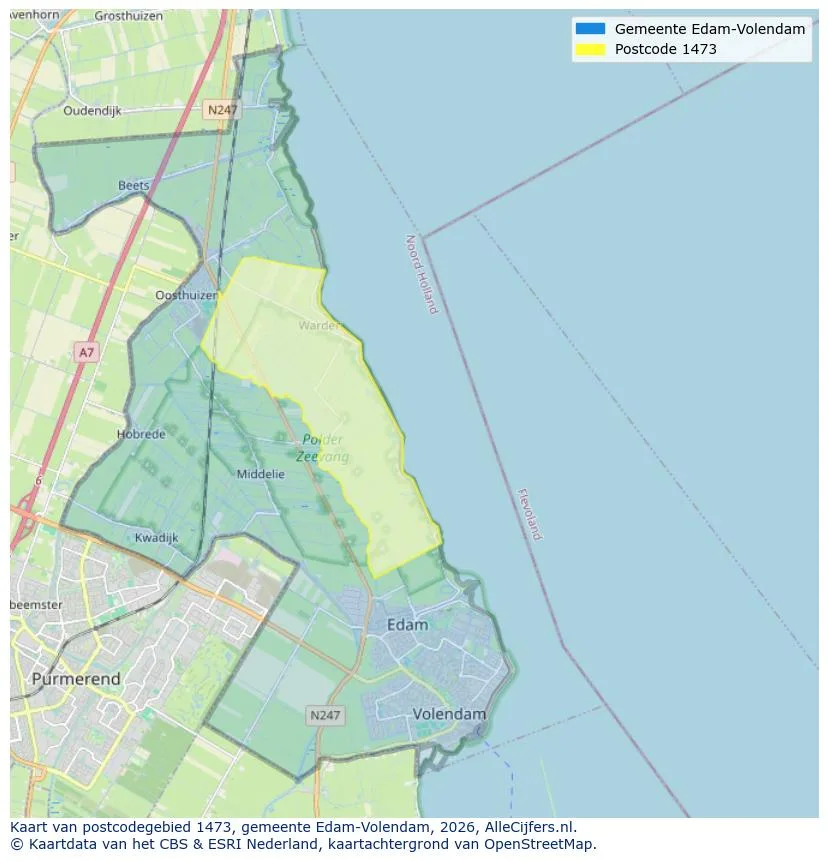 Mapa de códigos postales para 1473