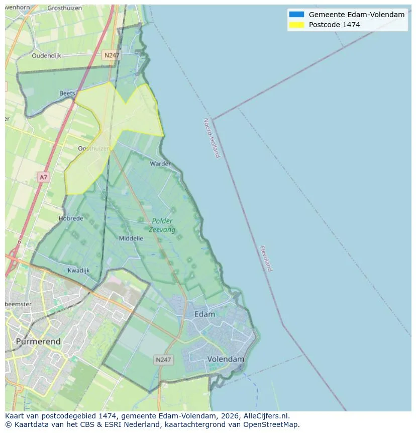 Mapa de códigos postales para 1474