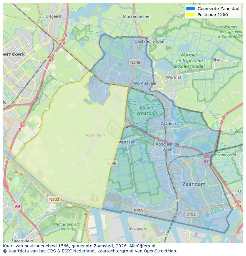 Postcodekaart voor 1566