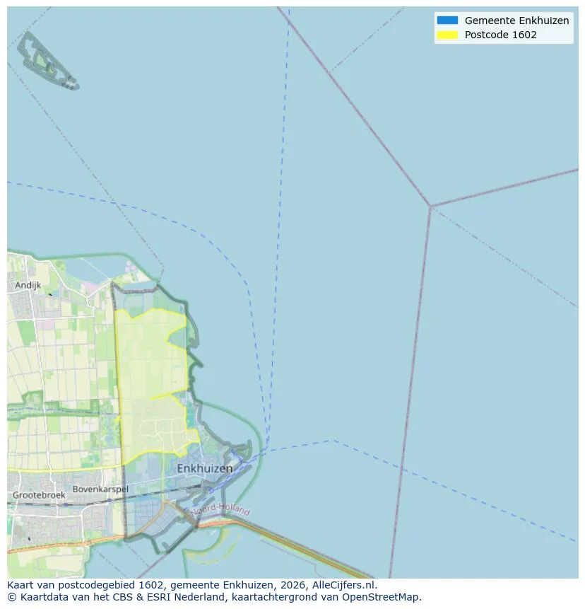 Postcodekaart voor 1602