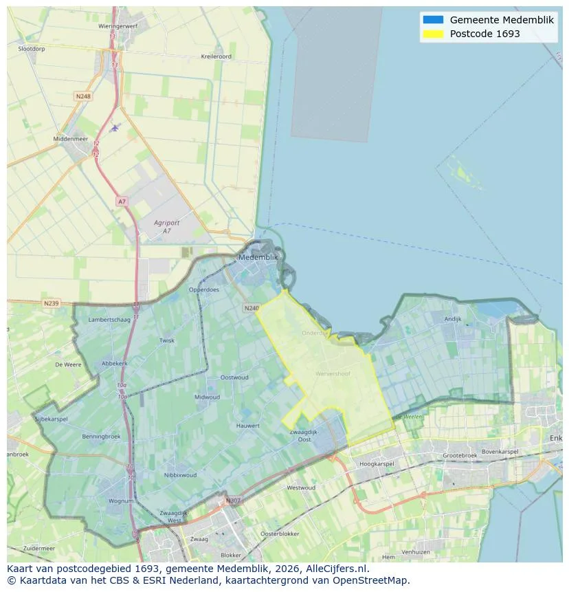 Postcode map for 1693
