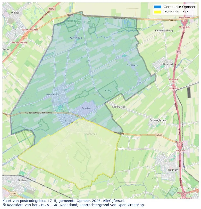 Postcode map for 1715
