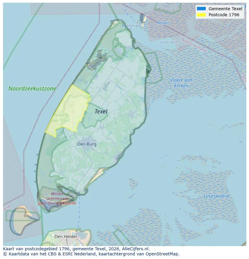 Postcodekaart voor 1796