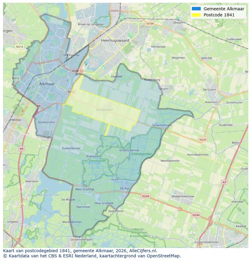 Postcode map for 1841