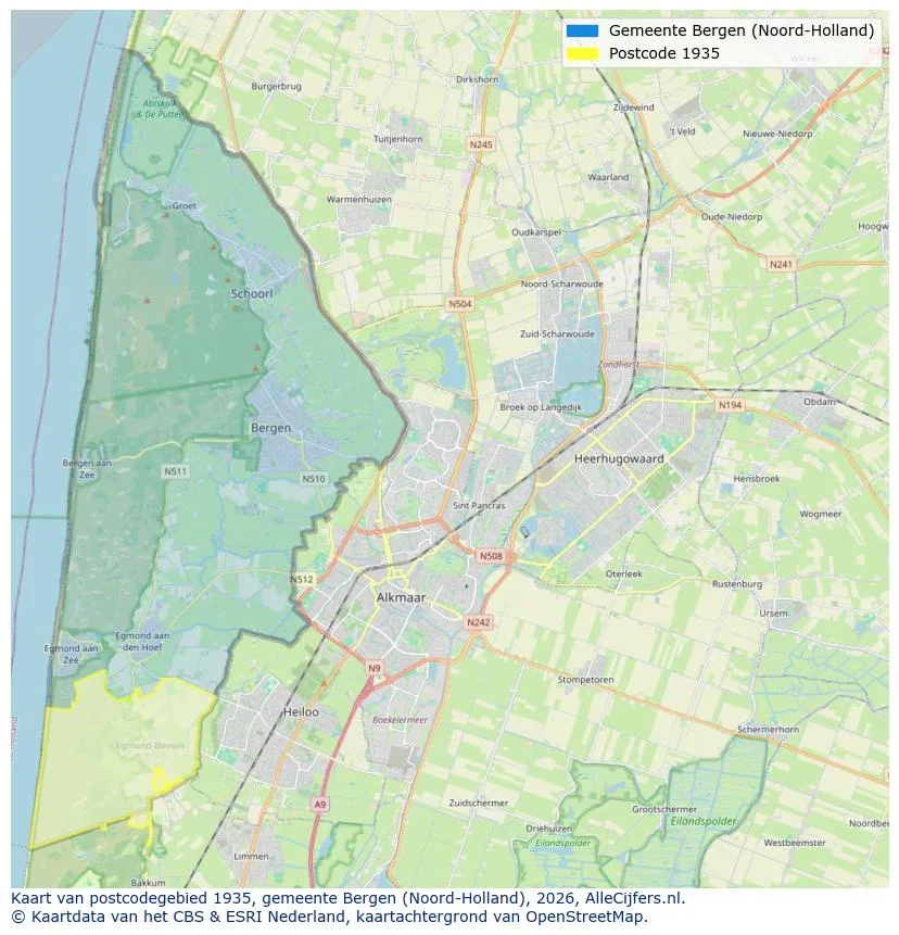 Postcodekaart voor 1935