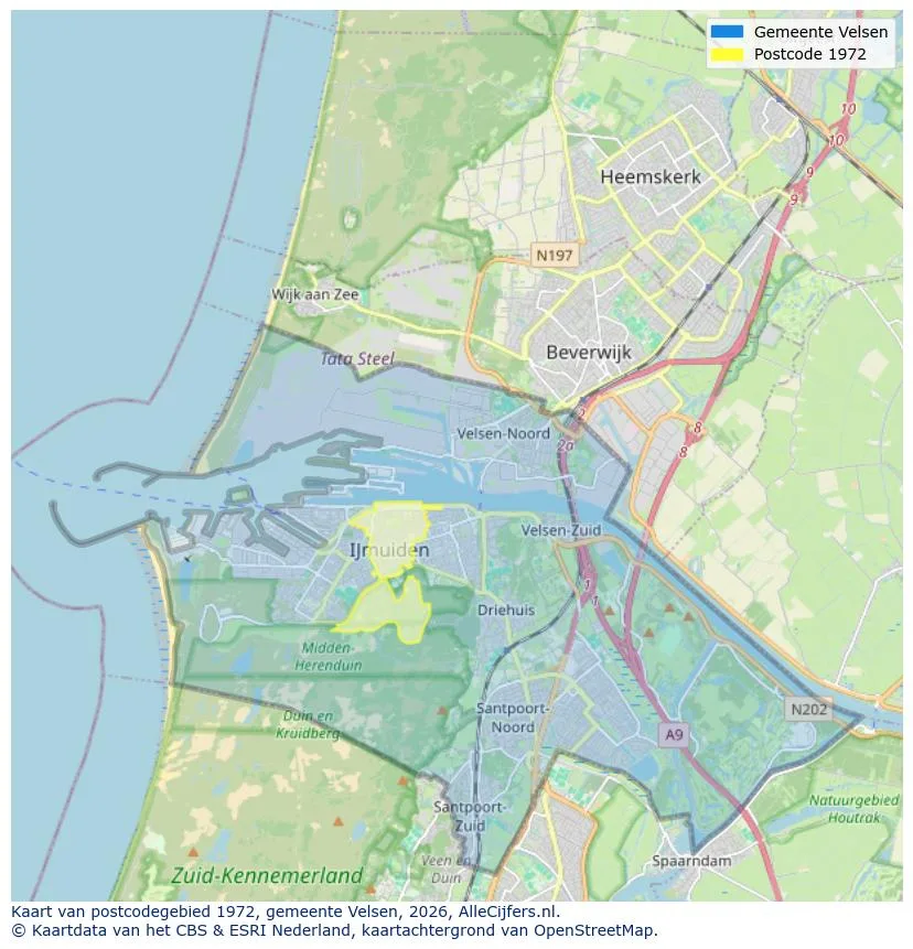 Postcodekaart voor 1972
