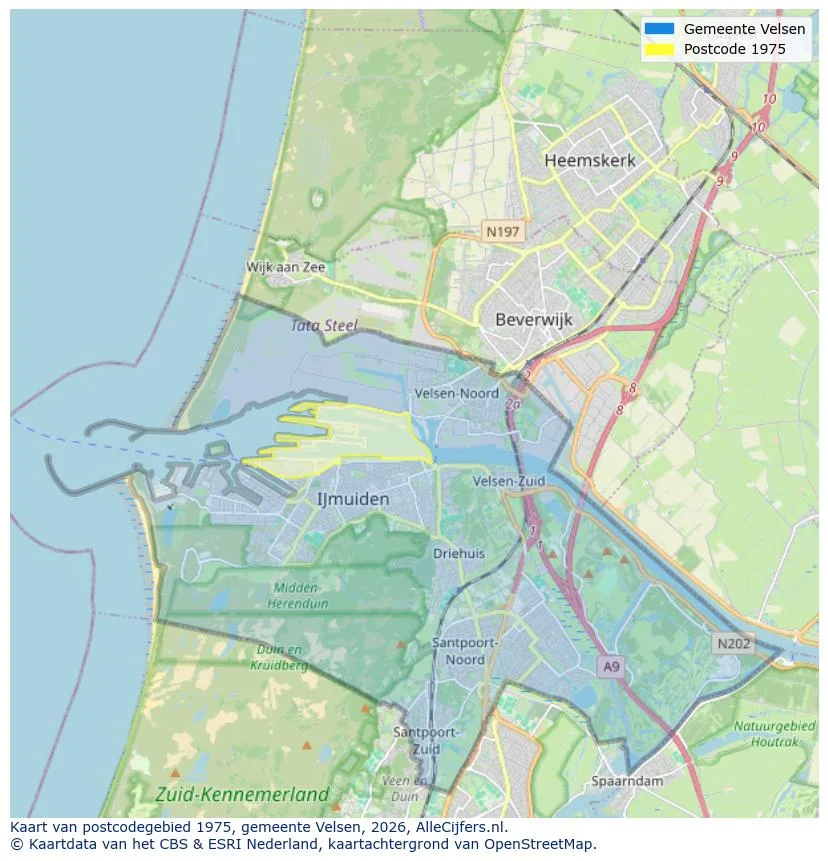 Postcodekaart voor 1975
