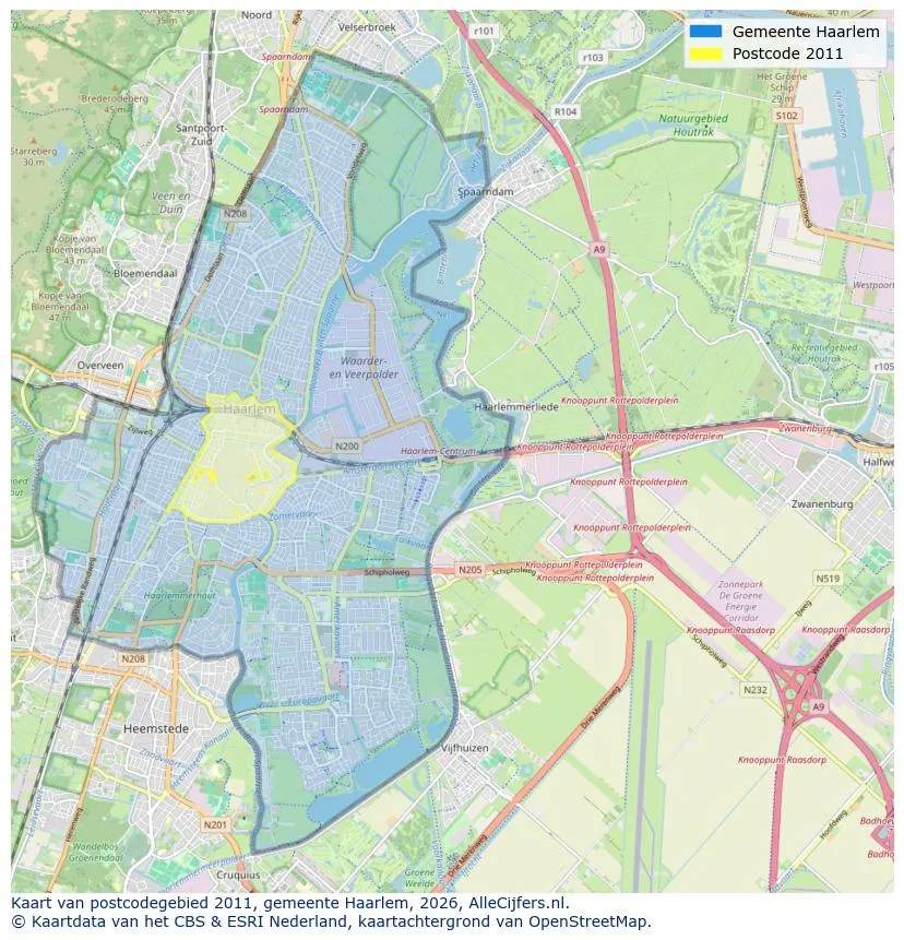 Postcodekaart voor 2011