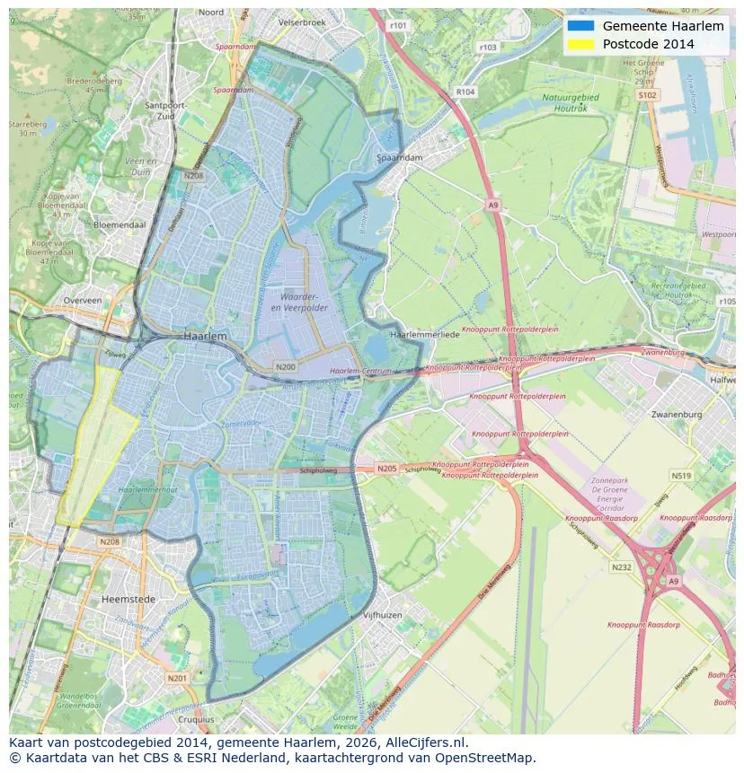 Postcodekaart voor 2014