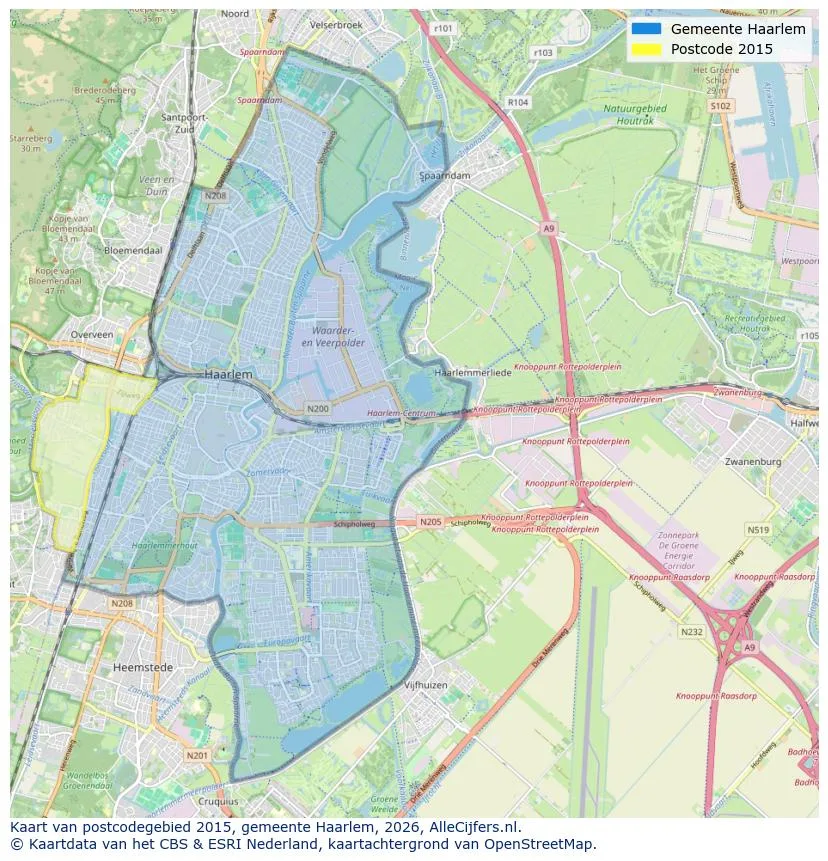 Postcodekaart voor 2015