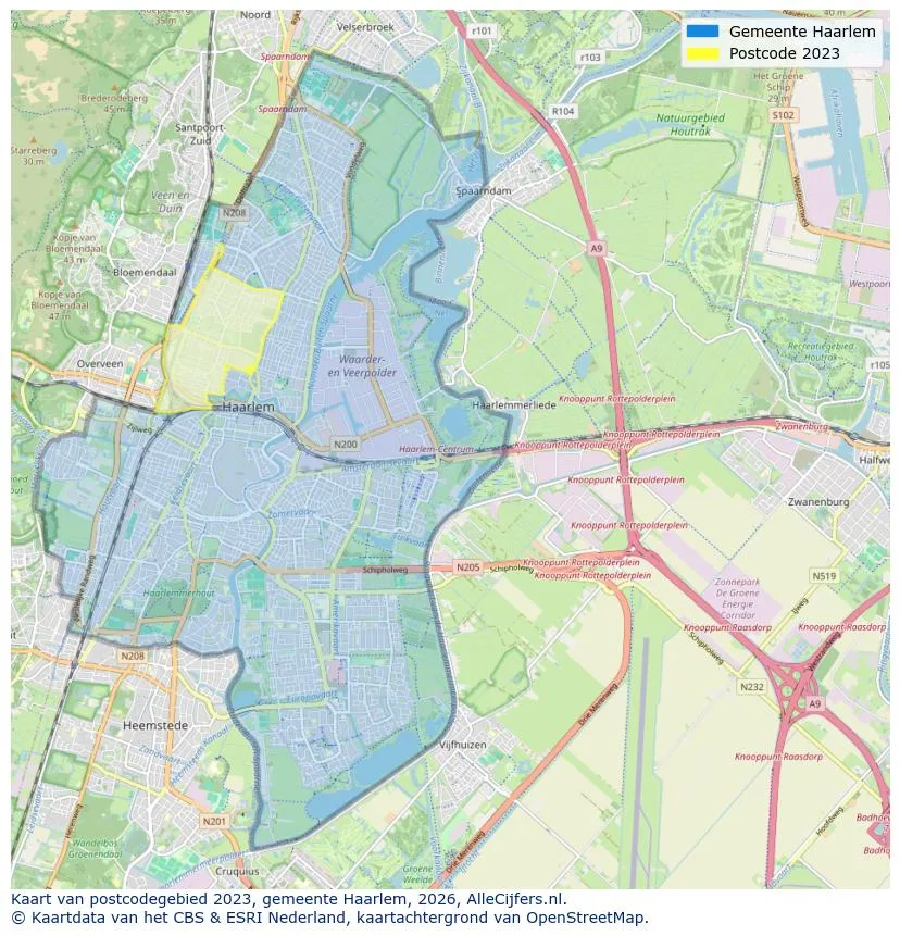 Postcodekaart voor 2023