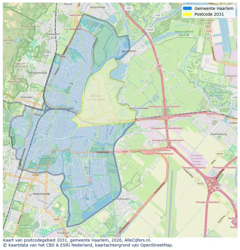 Postcode map for 2031