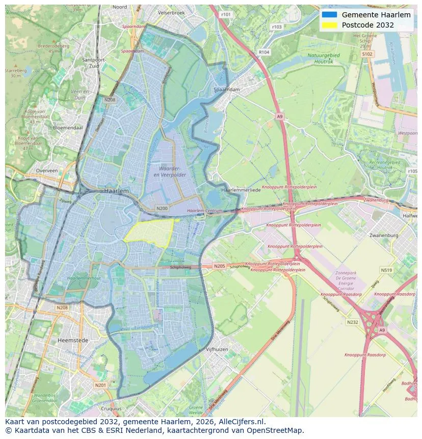 Postcodekaart voor 2032
