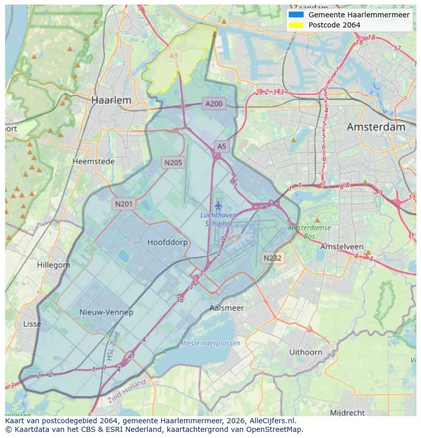 Mapa de códigos postales para 2064